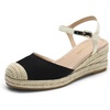 image:imageDREAM PAIRS Womens Wedge Sandals Closed Toe Espadrilles Platform Wedge Heels with Adjustable Ankle Straps and Comfortable Cushion InsolesBlack