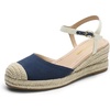 image:imageDREAM PAIRS Womens Wedge Sandals Closed Toe Espadrilles Platform Wedge Heels with Adjustable Ankle Straps and Comfortable Cushion InsolesNavy