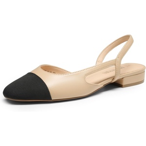 image:imageDREAM PAIRS Slingback Ballet Flats for Women Square Cap Toe Low Heel Dress Shoes Comfortable Work Flats for Office Party Wedding Business Casual