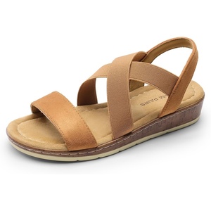 image:imageDREAM PAIRS Womens Ankle Strap Low Wedge SandalsCamel