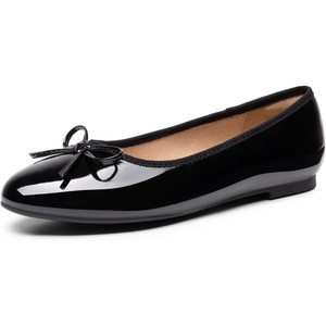 image:imageDream Pairs Womens Flats Round Toe Ballet Flats Comfortable Slipon Dressy Business Casual Work Office Ballerina Flat Dress ShoesBlackpat