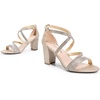 image:imageDREAM PAIRS Womens Block Chunky Heels Sandals Open Toe Ankle Strappy Comfortable Dressy Sandals for Bridal Wedding Prom Party with Adjustable Cross StrapGoldrhinestone