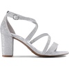 image:imageDREAM PAIRS Womens Block Chunky Heels Sandals Open Toe Ankle Strappy Comfortable Dressy Sandals for Bridal Wedding Prom Party with Adjustable Cross StrapSilverGlitter