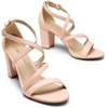 image:imageDREAM PAIRS Womens Block Chunky Heels Sandals Open Toe Ankle Strappy Comfortable Dressy Sandals for Bridal Wedding Prom Party with Adjustable Cross StrapBlushPu