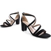 image:imageDREAM PAIRS Womens Block Chunky Heels Sandals Open Toe Ankle Strappy Comfortable Dressy Sandals for Bridal Wedding Prom Party with Adjustable Cross StrapBlackSuede