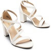 image:imageDREAM PAIRS Womens Block Chunky Heels Sandals Open Toe Ankle Strappy Comfortable Dressy Sandals for Bridal Wedding Prom Party with Adjustable Cross StrapWhitePu