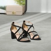 image:imageDREAM PAIRS Womens Block Chunky Heels Sandals Open Toe Ankle Strappy Comfortable Dressy Sandals for Bridal Wedding Prom Party with Adjustable Cross StrapBlackPu