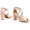 image:imageDREAM PAIRS Womens Block Chunky Heels Sandals Open Toe Ankle Strappy Comfortable Dressy Sandals for Bridal Wedding Prom Party with Adjustable Cross StrapBlushPu
