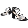 image:imageDREAM PAIRS Womens Block Chunky Heels Sandals Open Toe Ankle Strappy Comfortable Dressy Sandals for Bridal Wedding Prom Party with Adjustable Cross StrapBlackrhinestone