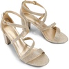 image:imageDREAM PAIRS Womens Block Chunky Heels Sandals Open Toe Ankle Strappy Comfortable Dressy Sandals for Bridal Wedding Prom Party with Adjustable Cross StrapGoldGlitter
