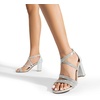 image:imageDREAM PAIRS Womens Block Chunky Heels Sandals Open Toe Ankle Strappy Comfortable Dressy Sandals for Bridal Wedding Prom Party with Adjustable Cross StrapSilverrhinestone