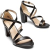 image:imageDREAM PAIRS Womens Block Chunky Heels Sandals Open Toe Ankle Strappy Comfortable Dressy Sandals for Bridal Wedding Prom Party with Adjustable Cross StrapBlackPu