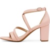 image:imageDREAM PAIRS Womens Block Chunky Heels Sandals Open Toe Ankle Strappy Comfortable Dressy Sandals for Bridal Wedding Prom Party with Adjustable Cross StrapBlushPu