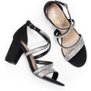 image:imageDREAM PAIRS Womens Block Chunky Heels Sandals Open Toe Ankle Strappy Comfortable Dressy Sandals for Bridal Wedding Prom Party with Adjustable Cross StrapBlackrhinestone