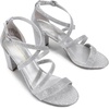 image:imageDREAM PAIRS Womens Block Chunky Heels Sandals Open Toe Ankle Strappy Comfortable Dressy Sandals for Bridal Wedding Prom Party with Adjustable Cross StrapSilverGlitter