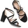 image:imageDREAM PAIRS Womens Block Chunky Heels Sandals Open Toe Ankle Strappy Comfortable Dressy Sandals for Bridal Wedding Prom Party with Adjustable Cross StrapBlackSuede