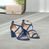 image:imageDREAM PAIRS Womens Block Chunky Heels Sandals Open Toe Ankle Strappy Comfortable Dressy Sandals for Bridal Wedding Prom Party with Adjustable Cross StrapNavySuede