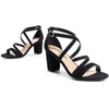 image:imageDREAM PAIRS Womens Block Chunky Heels Sandals Open Toe Ankle Strappy Comfortable Dressy Sandals for Bridal Wedding Prom Party with Adjustable Cross StrapBlacknubuck