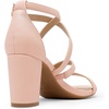 image:imageDREAM PAIRS Womens Block Chunky Heels Sandals Open Toe Ankle Strappy Comfortable Dressy Sandals for Bridal Wedding Prom Party with Adjustable Cross StrapBlushPu