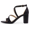 image:imageDREAM PAIRS Womens Block Chunky Heels Sandals Open Toe Ankle Strappy Comfortable Dressy Sandals for Bridal Wedding Prom Party with Adjustable Cross StrapBlackPu