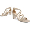 image:imageDREAM PAIRS Womens Block Chunky Heels Sandals Open Toe Ankle Strappy Comfortable Dressy Sandals for Bridal Wedding Prom Party with Adjustable Cross StrapGoldGlitter