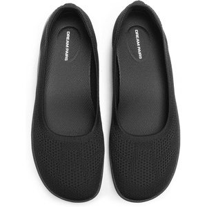 image:imageDREAM PAIRS Womens Ballet Flats Dressy Arch Support Wide Toe Box Knit Flats Comfortable Round Toe Slip On Travel Work Business Office Barefoot ShoesBlack