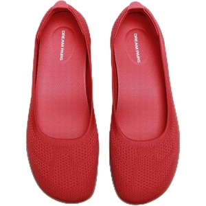 image:imageDREAM PAIRS Womens Ballet Flats Dressy Arch Support Wide Toe Box Knit Flats Comfortable Round Toe Slip On Travel Work Business Office Barefoot ShoesRed