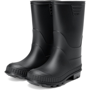 image:imageDREAM PAIRS Kids Rain Boots EasyOn Lightweight NonSlip Outsole for Boys amp Girls Outdoor Rainy Day PlayAll Black