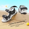 image:imageDREAM PAIRS Boys Girls Sandals Kids Athletic Summer Sports Water Shoes for ToddlerLittle KidBig KidBlackLightGrey