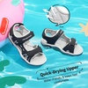 image:imageDREAM PAIRS Boys Girls Sandals Kids Athletic Summer Sports Water Shoes for ToddlerLittle KidBig KidBlackLightGrey