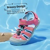 image:imageDREAM PAIRS Boys Girls Summer Outdoor Athletic Sport Sandals Hiking Beach Casual Water Closed Toe Adjustable Multicolor for ToddlerLittleBig KidsFuchsiaCyanNeonGreen