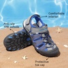 image:imageDREAM PAIRS Boys Girls Summer Outdoor Athletic Sport Sandals Hiking Beach Casual Water Closed Toe Adjustable Multicolor for ToddlerLittleBig KidsGreyRoyal