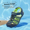 image:imageDREAM PAIRS Boys Girls Summer Outdoor Athletic Sport Sandals Hiking Beach Casual Water Closed Toe Adjustable Multicolor for ToddlerLittleBig KidsNavyNeonGreen