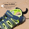 image:imageDREAM PAIRS Boys Girls Summer Outdoor Athletic Sport Sandals Hiking Beach Casual Water Closed Toe Adjustable Multicolor for ToddlerLittleBig KidsNavyNeonGreen