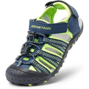image:imageDREAM PAIRS Boys Girls Summer Outdoor Athletic Sport Sandals Hiking Beach Casual Water Closed Toe Adjustable Multicolor for ToddlerLittleBig KidsNavyNeonGreen