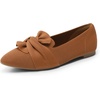 image:imageDREAM PAIRS Flats for Women Pointed Toe Knit Ballet Flats with Bow Foldable Comfortable Dress Shoes for Work Office Business Casual TravelBrown