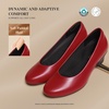 image:imageDREAM PAIRS Womens Chunky Closed Toe Dress Low Block Heels Comfortable Slip On Work Pumps Wedding Casual ShoesRed