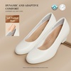 image:imageDREAM PAIRS Womens Chunky Closed Toe Dress Low Block Heels Comfortable Slip On Work Pumps Wedding Casual ShoesWhite