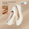 image:imageDREAM PAIRS Womens Chunky Closed Toe Dress Low Block Heels Comfortable Slip On Work Pumps Wedding Casual ShoesWhite