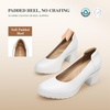 image:imageDREAM PAIRS Womens Chunky Closed Toe Low Block Heels Work Pumps Comfortable Round Toe Dress Wedding ShoesWhite