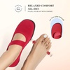 image:imageDREAM PAIRS Womens Mary Jane Ballet Flats Barefoot Knit Wide Toe Box Arch Support Flat Shoes for Women Dressy Casual Office Business Work Travel WalkRed