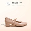 image:imageDREAM PAIRS Womens Mary Jane Chunky Low Heels Comfortable Slip on Dress Shoes for Women Closed Round Toe Casual Cute Work Pumps Flats ShoesNude