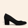image:imageDREAM PAIRS Womens Pumps Low Chunky Block Heel Dress Shoes Closed Round Toe Comfortable HeelsBlacksuede