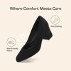 image:imageDREAM PAIRS Womens Pumps Low Chunky Block Heel Dress Shoes Closed Round Toe Comfortable HeelsBlacksuede