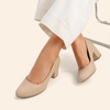 image:imageDREAM PAIRS Womens Pumps Low Chunky Block Heel Dress Shoes Closed Round Toe Comfortable HeelsNude