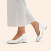 image:imageDREAM PAIRS Womens Pumps Low Chunky Block Heel Dress Shoes Closed Round Toe Comfortable HeelsWhite