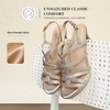 image:imageDREAM PAIRS Womens Strappy Stiletto High Heels Round Toe Platform Dress Shoes Comfortable Ankle Strap Heeled Sandals For Formal Party Wedding Evening DressGold