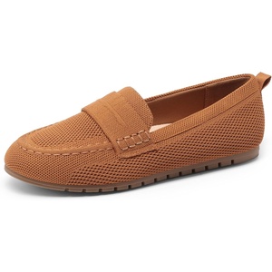 image:imageDREAM PAIRS Loafers for Women Penny Knitted Loafer Casual Comfortable Slip On Flats Work Business Walking ShoesBrown