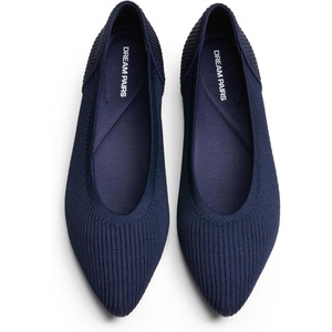image:imageDREAM PAIRS Womens Knit Ballet Dressy Flats Comfortable Washable Flexible Breathable Casual Classic Work Office Walk Pointed Toe FlatsNavy