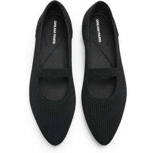 image:imageDREAM PAIRS Womens Knit Ballet Flats Pointed Toe Comfortable Dressy Flats for Work Office Shoes Mary Jane FlatsBlack